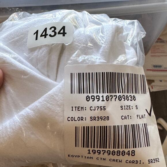 J.Crew Egyptian Cotton Jackie Cardigan WMNS S White Button Up Crewneck CJ755 LS - Picture 8 of 8